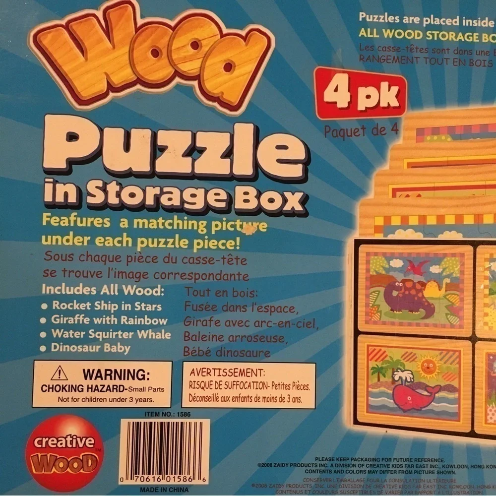 Creative Wood Wood Puzzle 4 Pack Wooden Puzzles Set